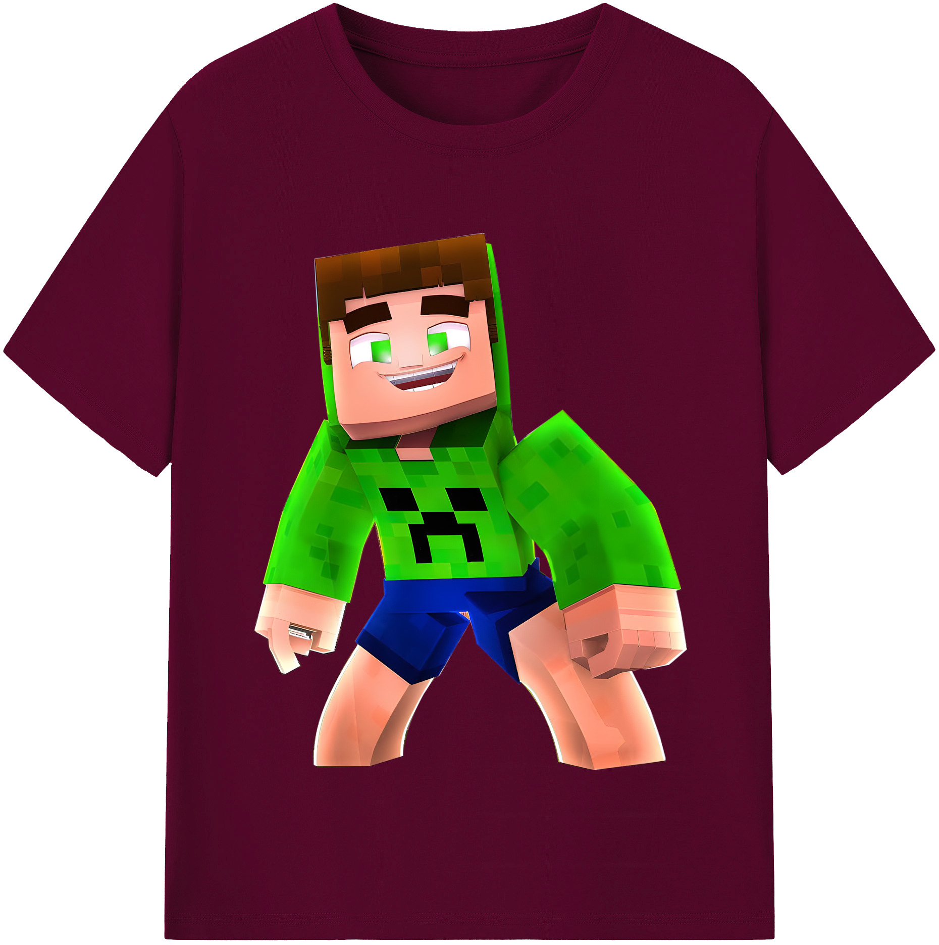 （画像用） マインクラフト ブロックの世界 Minecraft MC Block world レディースカジュアルプリントTシャツ（綿100％）
